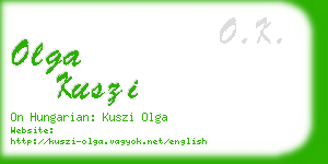 olga kuszi business card